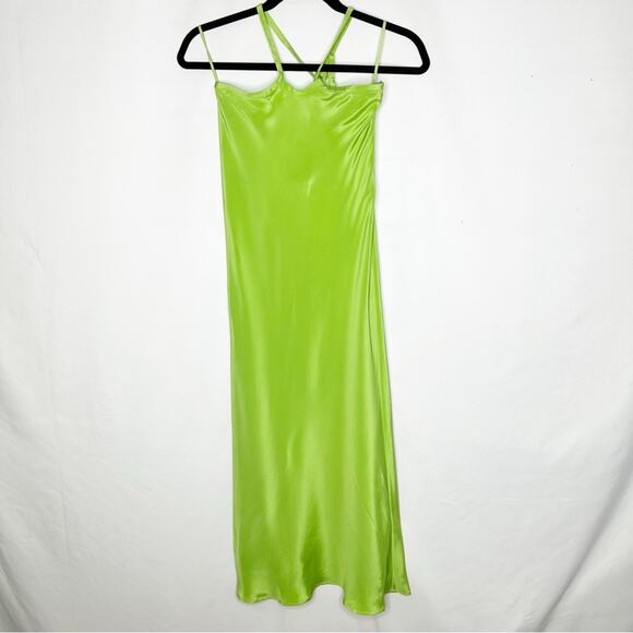 CHRISTOPHER ESBER Silk Faille Loophole Tie Skirt Green Apple NWT in Size 8 - Picture 9 of 13